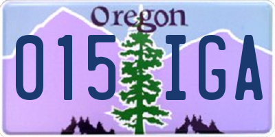 OR license plate 015IGA