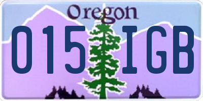 OR license plate 015IGB