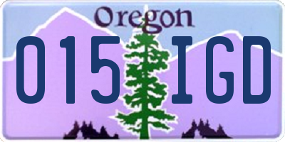 OR license plate 015IGD