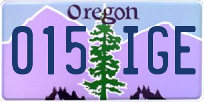 OR license plate 015IGE