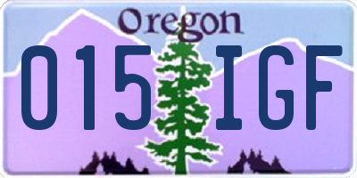 OR license plate 015IGF