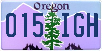 OR license plate 015IGH