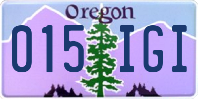 OR license plate 015IGI