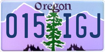 OR license plate 015IGJ