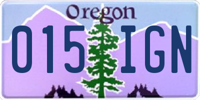 OR license plate 015IGN