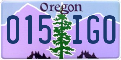 OR license plate 015IGO