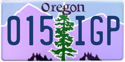 OR license plate 015IGP