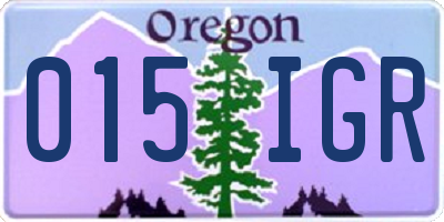 OR license plate 015IGR