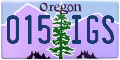 OR license plate 015IGS