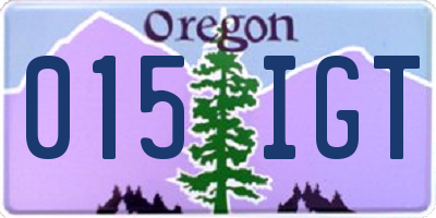 OR license plate 015IGT