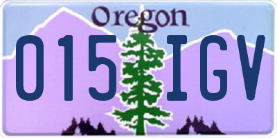 OR license plate 015IGV