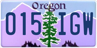 OR license plate 015IGW