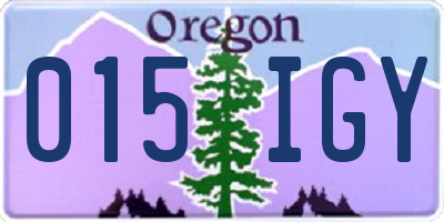 OR license plate 015IGY