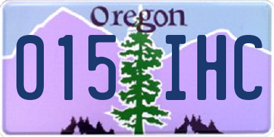 OR license plate 015IHC
