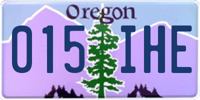 OR license plate 015IHE
