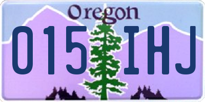 OR license plate 015IHJ