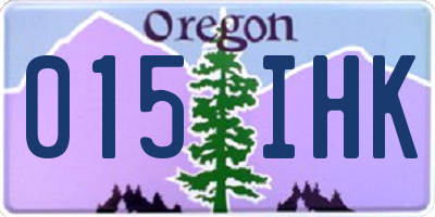 OR license plate 015IHK