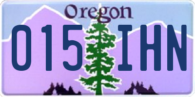 OR license plate 015IHN
