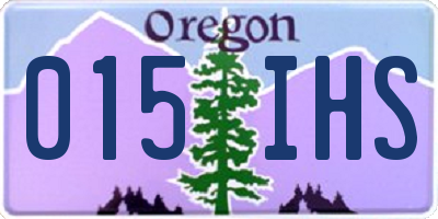 OR license plate 015IHS
