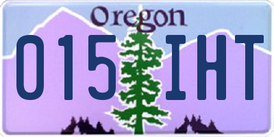 OR license plate 015IHT