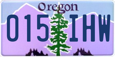 OR license plate 015IHW