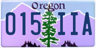 OR license plate 015IIA