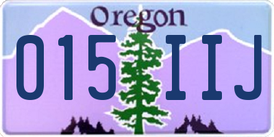 OR license plate 015IIJ