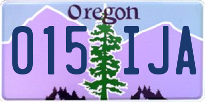 OR license plate 015IJA