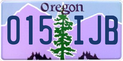 OR license plate 015IJB