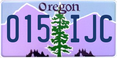 OR license plate 015IJC