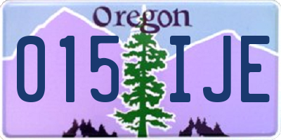 OR license plate 015IJE