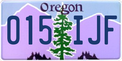 OR license plate 015IJF
