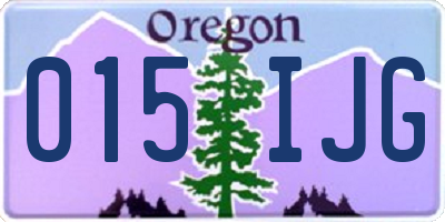 OR license plate 015IJG