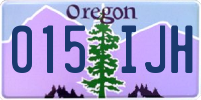 OR license plate 015IJH