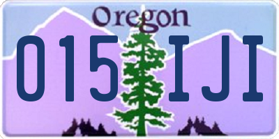 OR license plate 015IJI