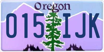 OR license plate 015IJK