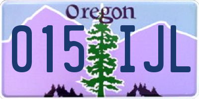 OR license plate 015IJL