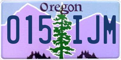 OR license plate 015IJM