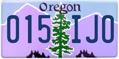 OR license plate 015IJO