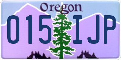 OR license plate 015IJP