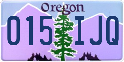 OR license plate 015IJQ