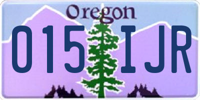 OR license plate 015IJR