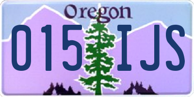 OR license plate 015IJS