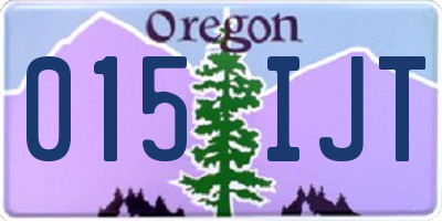 OR license plate 015IJT