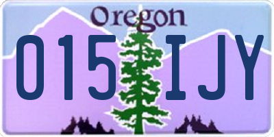 OR license plate 015IJY