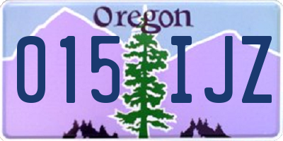 OR license plate 015IJZ