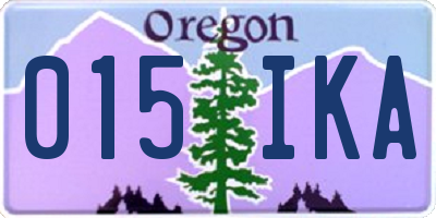 OR license plate 015IKA