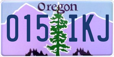 OR license plate 015IKJ