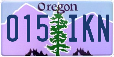OR license plate 015IKN