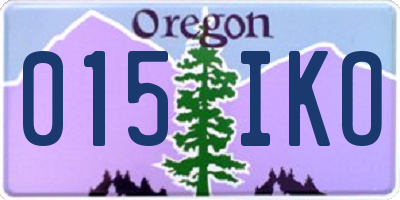 OR license plate 015IKO